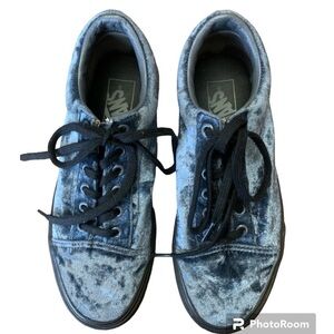 Vans Old Skool Off The Wall Blue Crush Velvet Low Top Sneaker 90's Y2K M 5.5 W 7